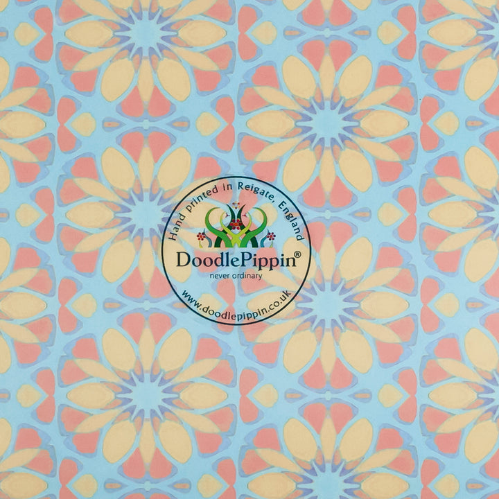 Moroccan Flower Worktop Protector (teal/orange)