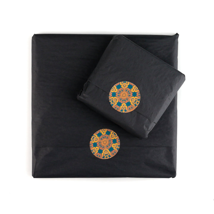 Turquoise/Orange Starry Night Coaster Set