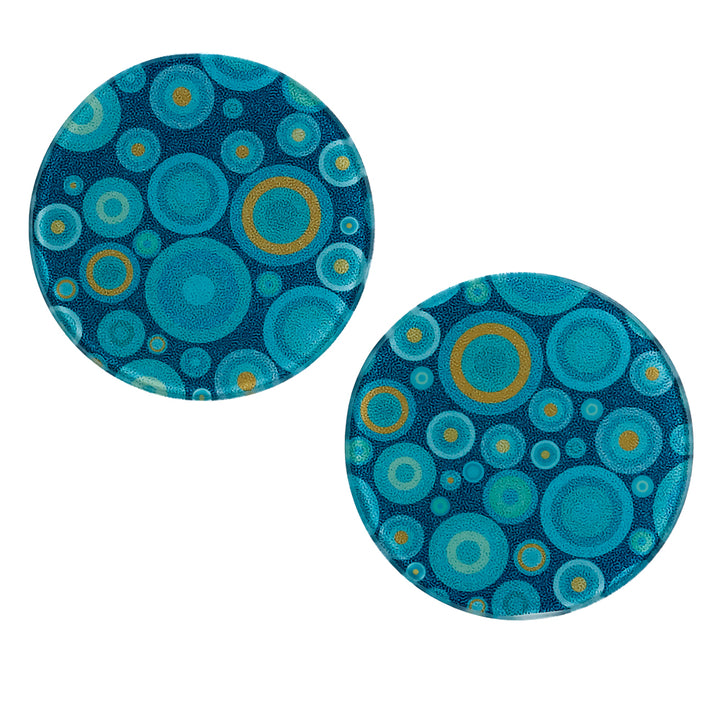 Turquoise/Orange Starry Night Coaster Set
