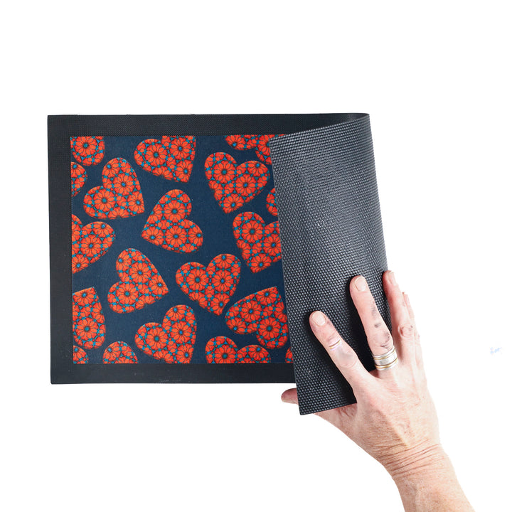 Moroccan Flower Heart Pet Food Mat