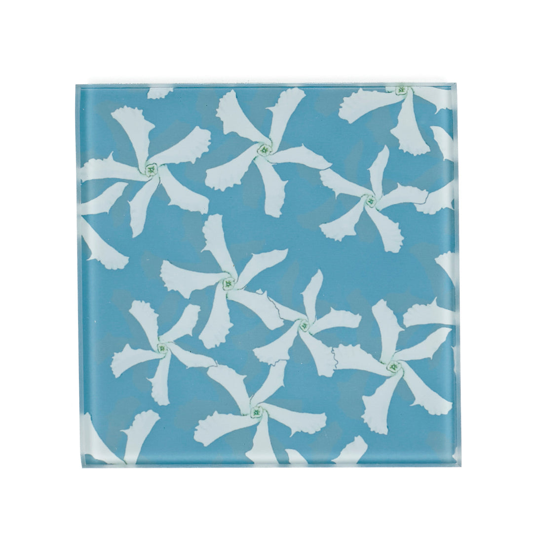 SALE - Single Blue Jasmine Flower Coaster