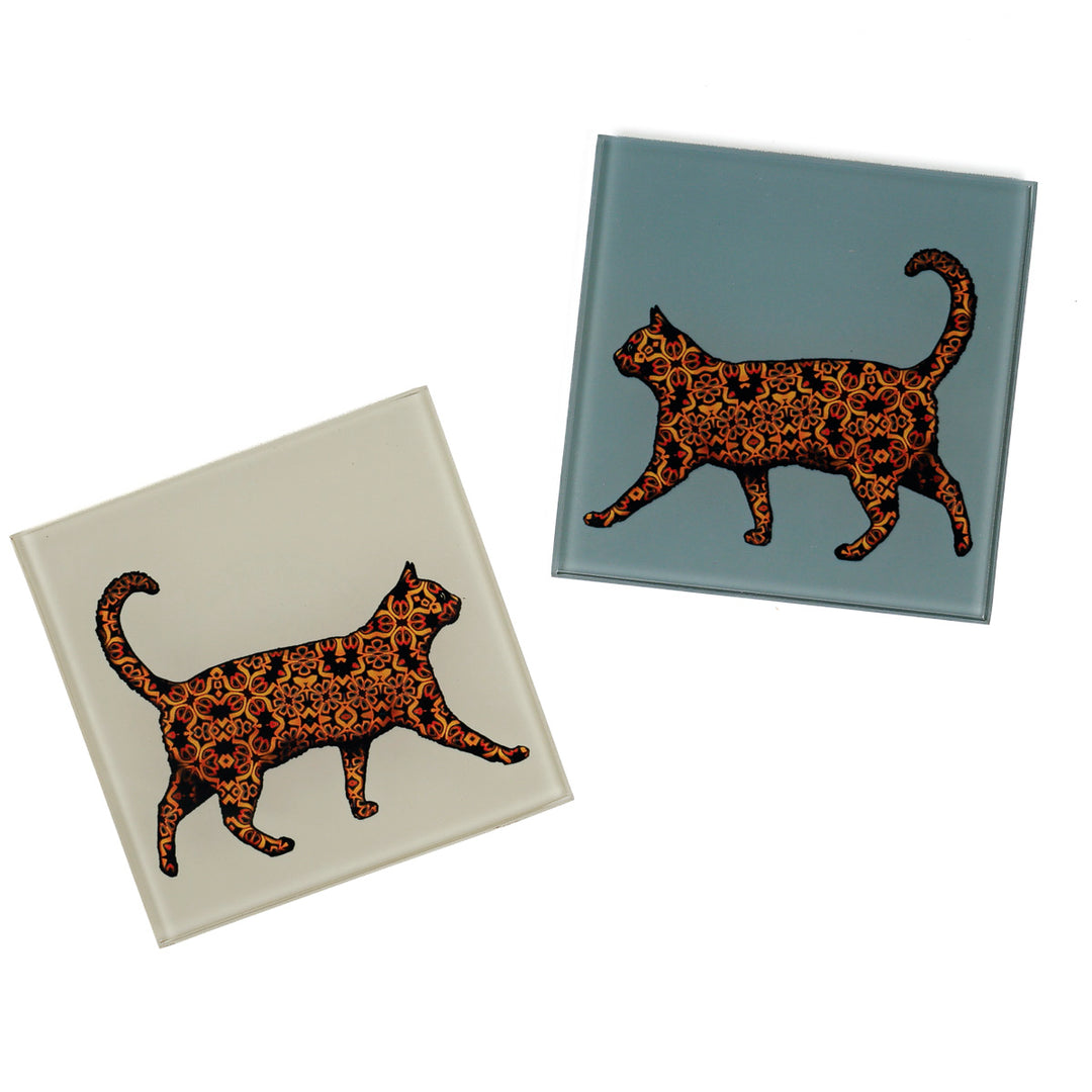 SALE - Set of 2x Tortoiseshell Cat Coasters