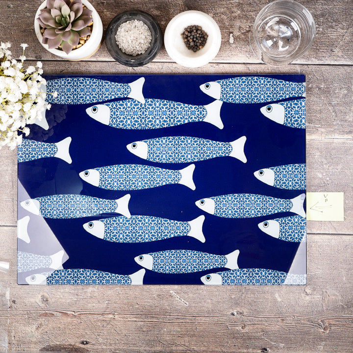SALE - Large Rectangular Worktop Protector (Ocean Shoal Navy Blue)