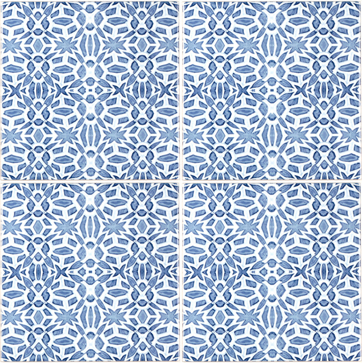 Moroccan Fountain tile - blue white Iznik tile