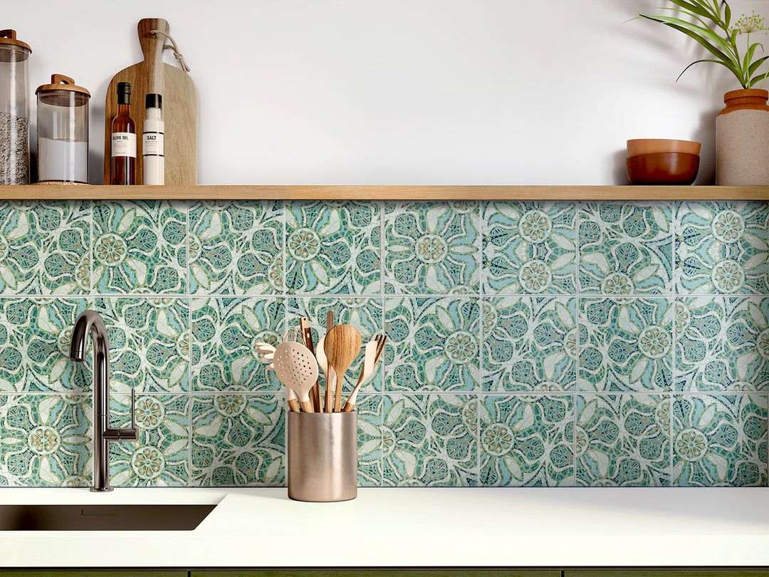 Pomegranate Tiles - Aqua - Random Sections