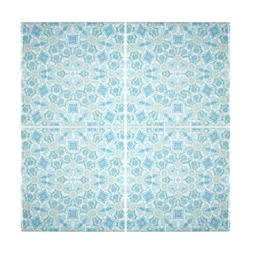 Pomegranate Hazy Tiles - Aqua - standard scale