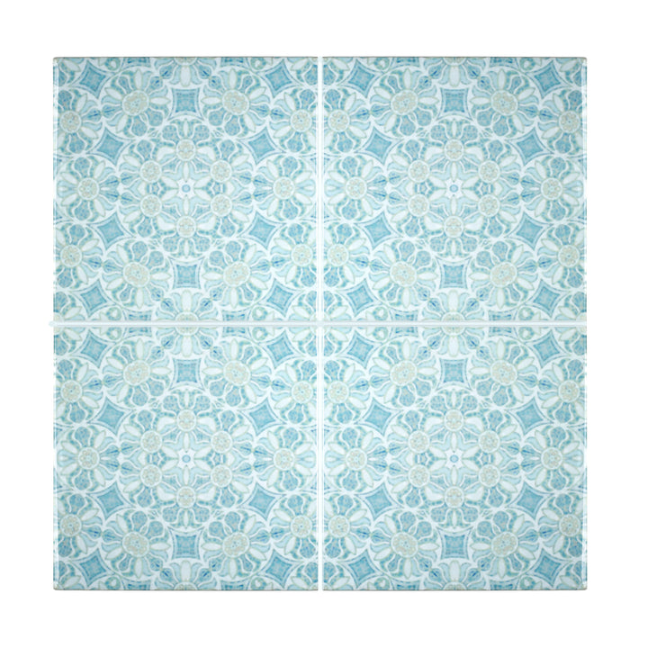 Pomegranate Hazy Tiles - Aqua - standard scale