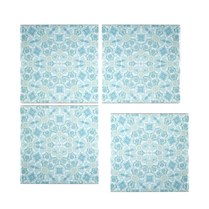 Pomegranate Hazy Tiles - Aqua - standard scale