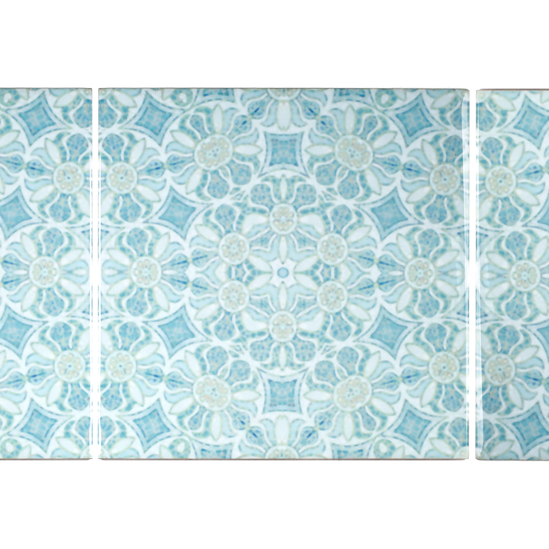 Pomegranate Hazy Tiles - Aqua - standard scale