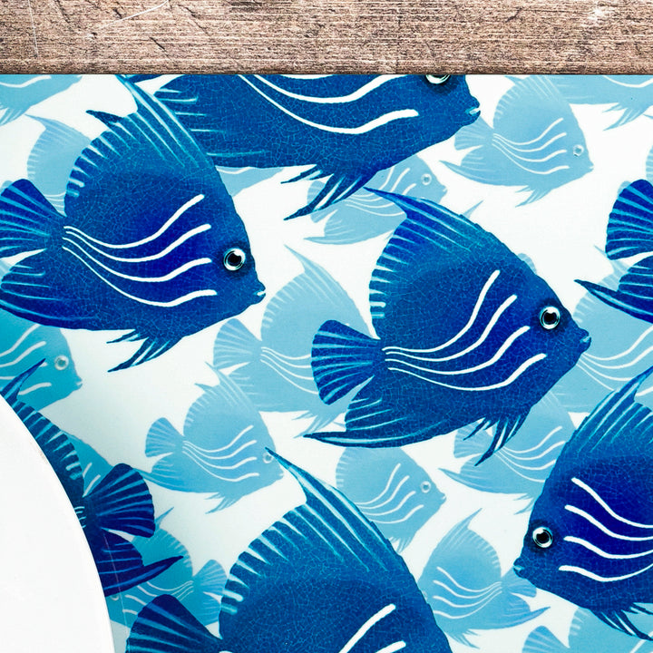 SALE - Angelfish Placemat - Navy Turquoise