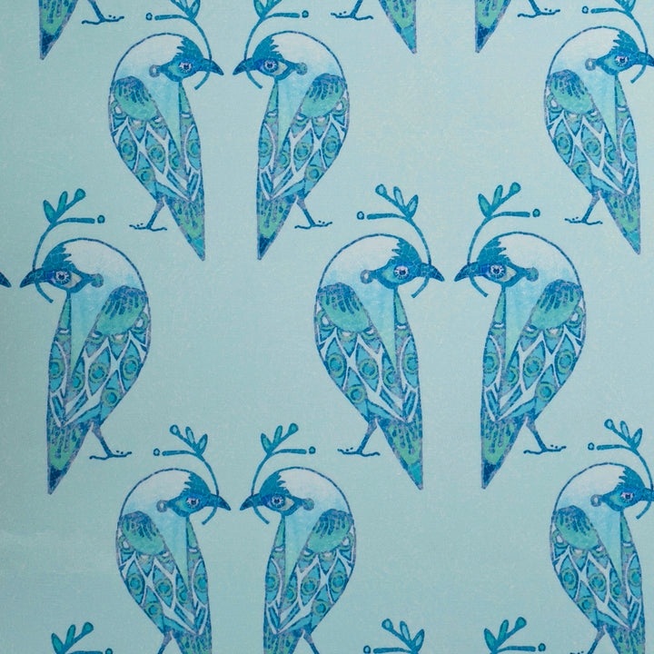 SALE - Lovebirds Placemat and coaster set - Aqua &amp; Turquoise
