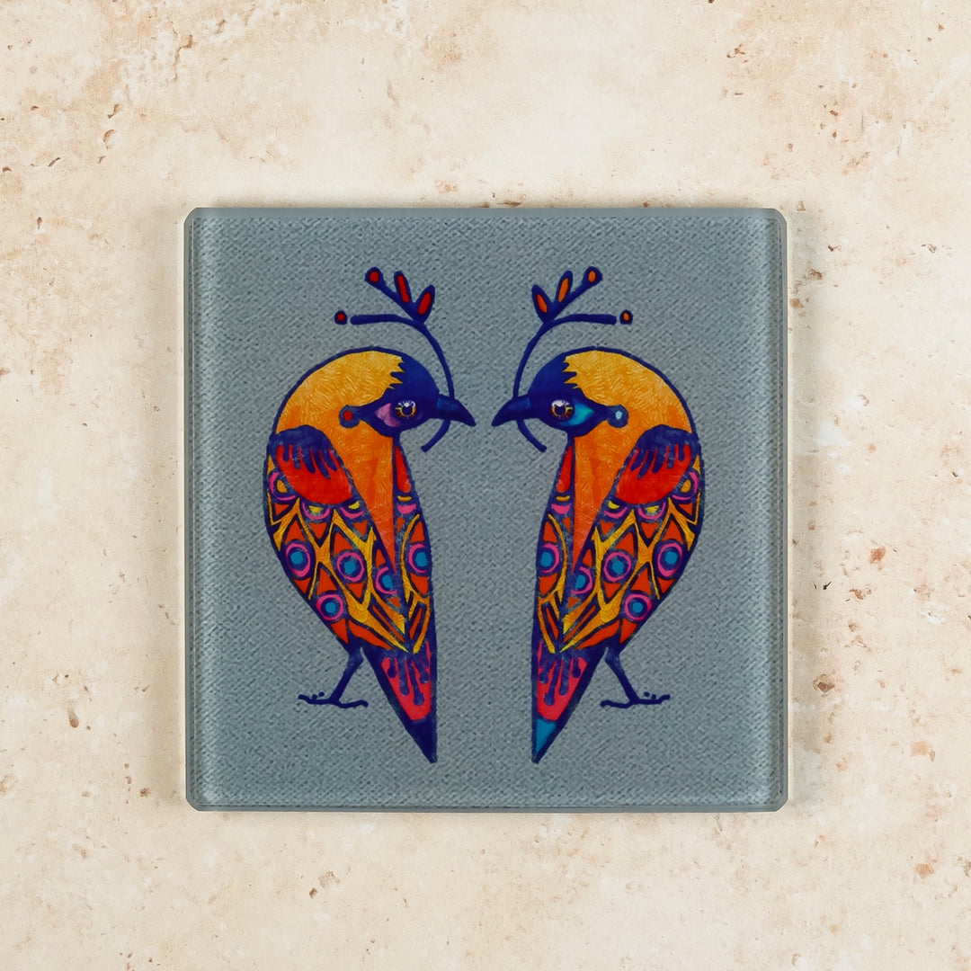 Lovebirds Coaster - Parrot Colours