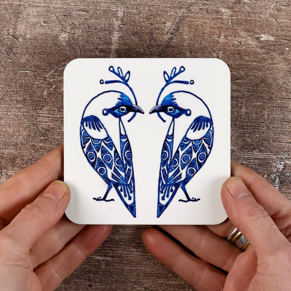SALE - 2x Wooden "Lovebird" Coasters