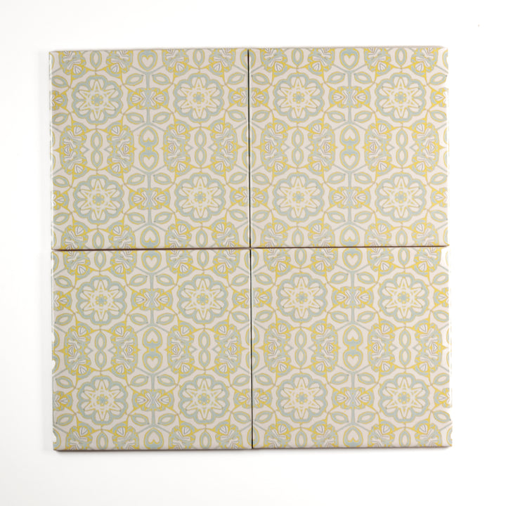 SALE SET of 4x Elizabethan Design Tiles -  FIRED INK Version