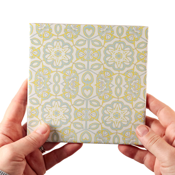 SALE SET of 4x Elizabethan Design Tiles -  FIRED INK Version