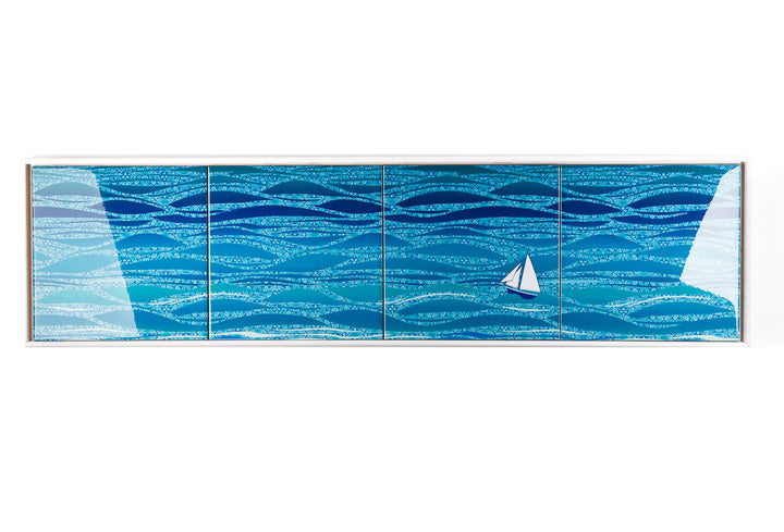 SALE Caribbean Sailing Tile frame - four tiles version