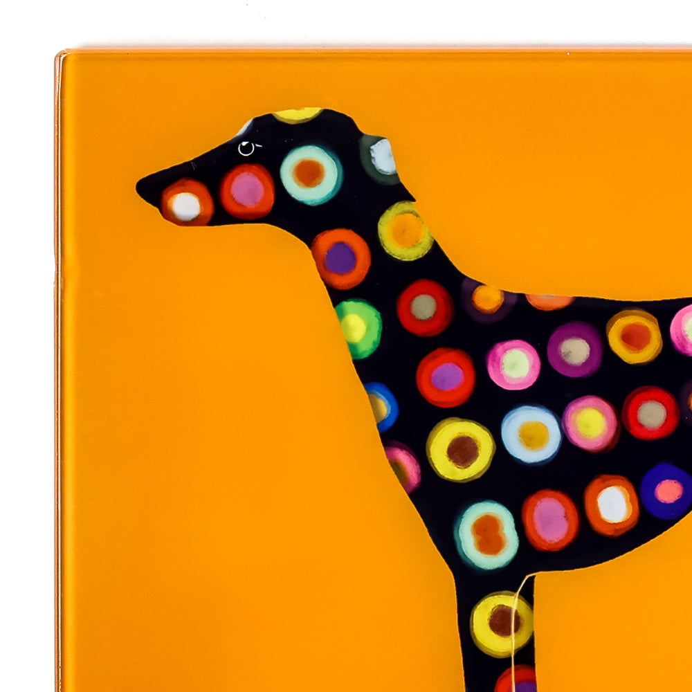 Greyhound Worktop Protector - Orange Spotty