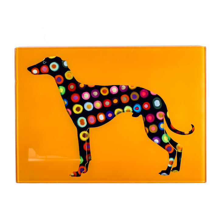 Greyhound Worktop Protector - Orange Spotty