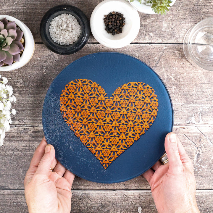 SALE - Heart Chopping Board (small circular)