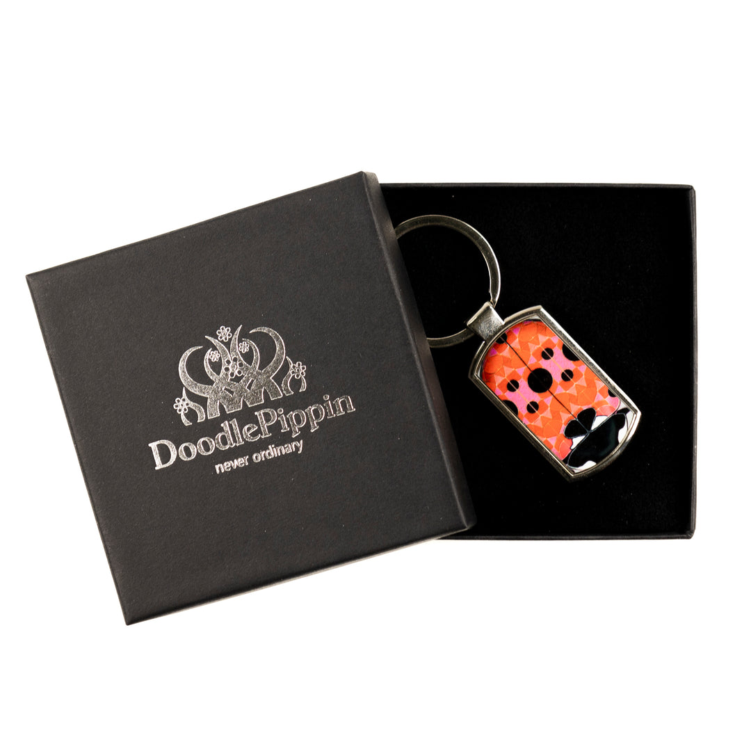SALE - Pink Red Ladybird Millefiori Keyring