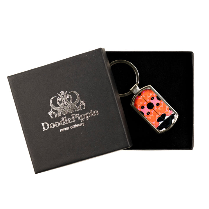 SALE - Pink Red Ladybird Millefiori Keyring