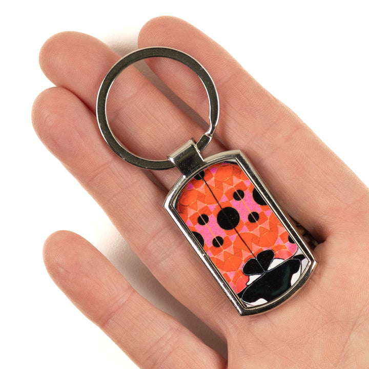 SALE - Pink Red Ladybird Millefiori Keyring