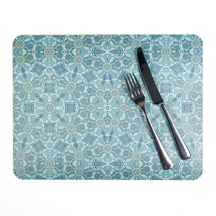 Pomegranate - XL Table Mat - Aqua