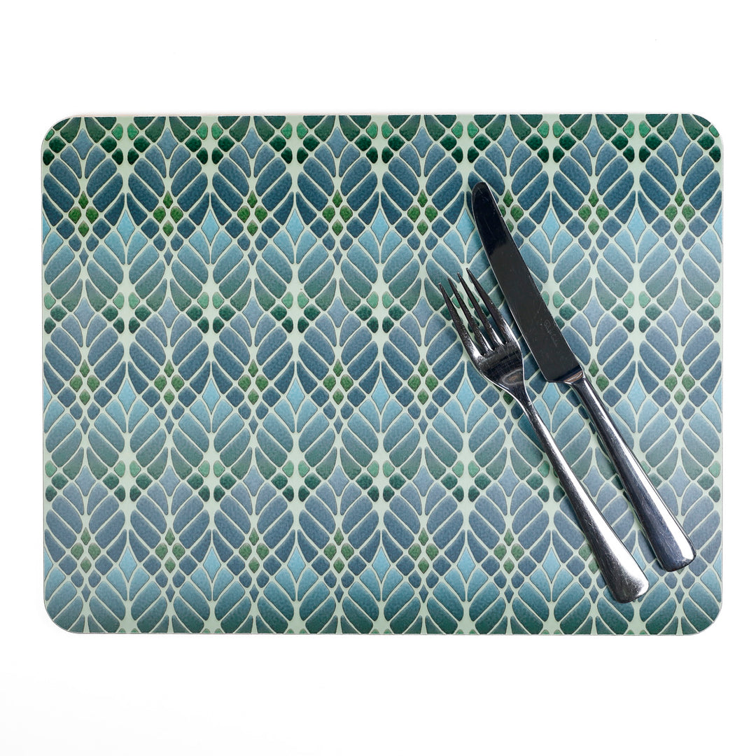 Interwoven Trees - XL Table Mat - Muted Green