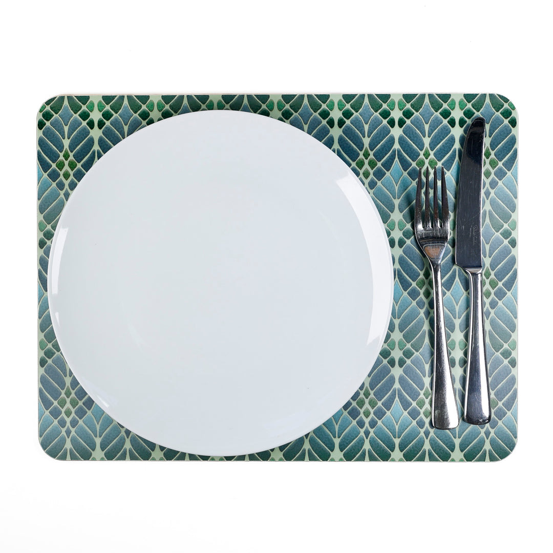 Interwoven Trees - XL Table Mat - Muted Green