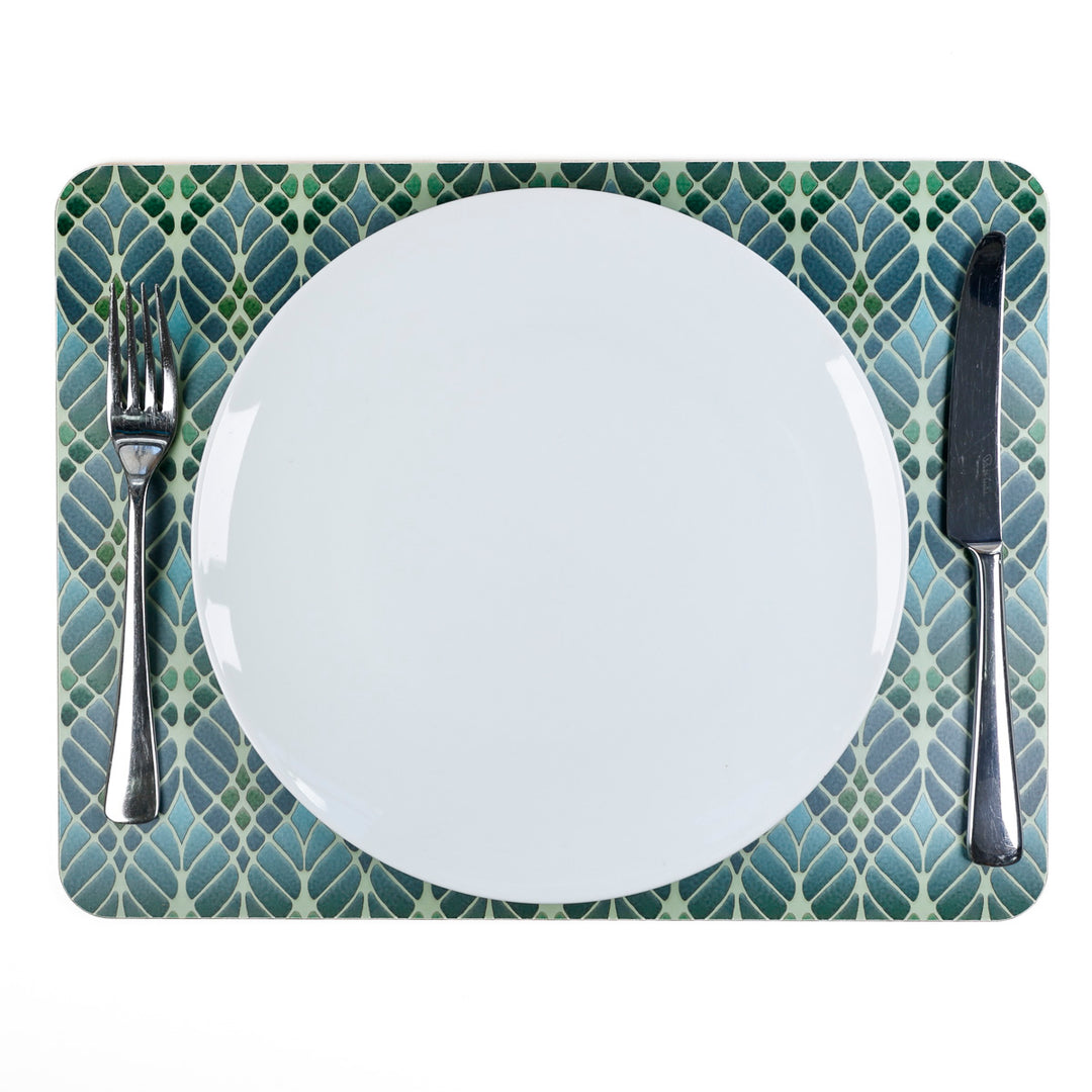 Interwoven Trees - XL Table Mat - Muted Green