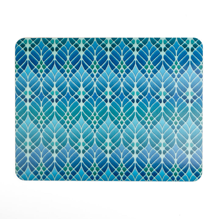Interwoven Trees - XL Table Mat - Blue Green