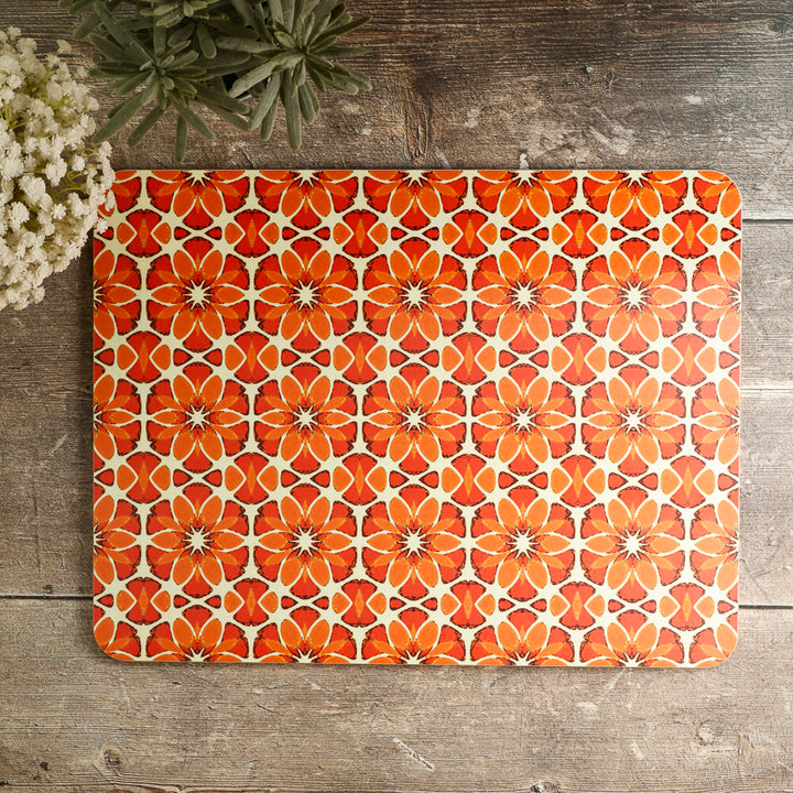 Moroccan Flower - XL Table Mat - Orange Apricot