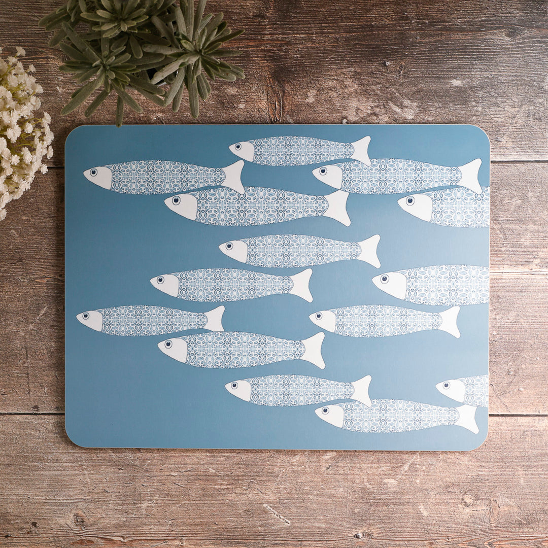 Ocean Shoal - XL Table Mat - Grey/Blue