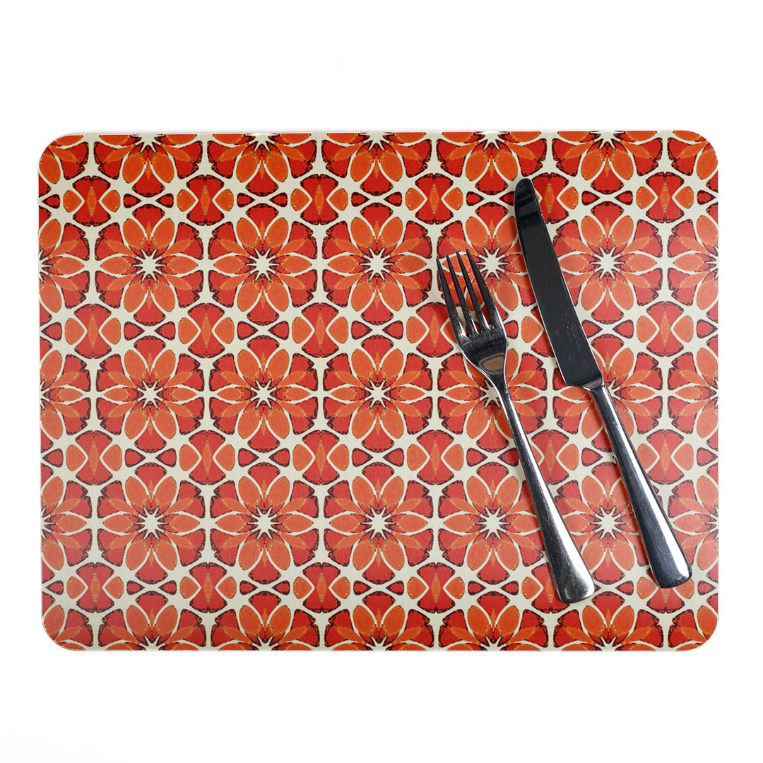 Moroccan Flower - XL Table Mat - Orange Apricot