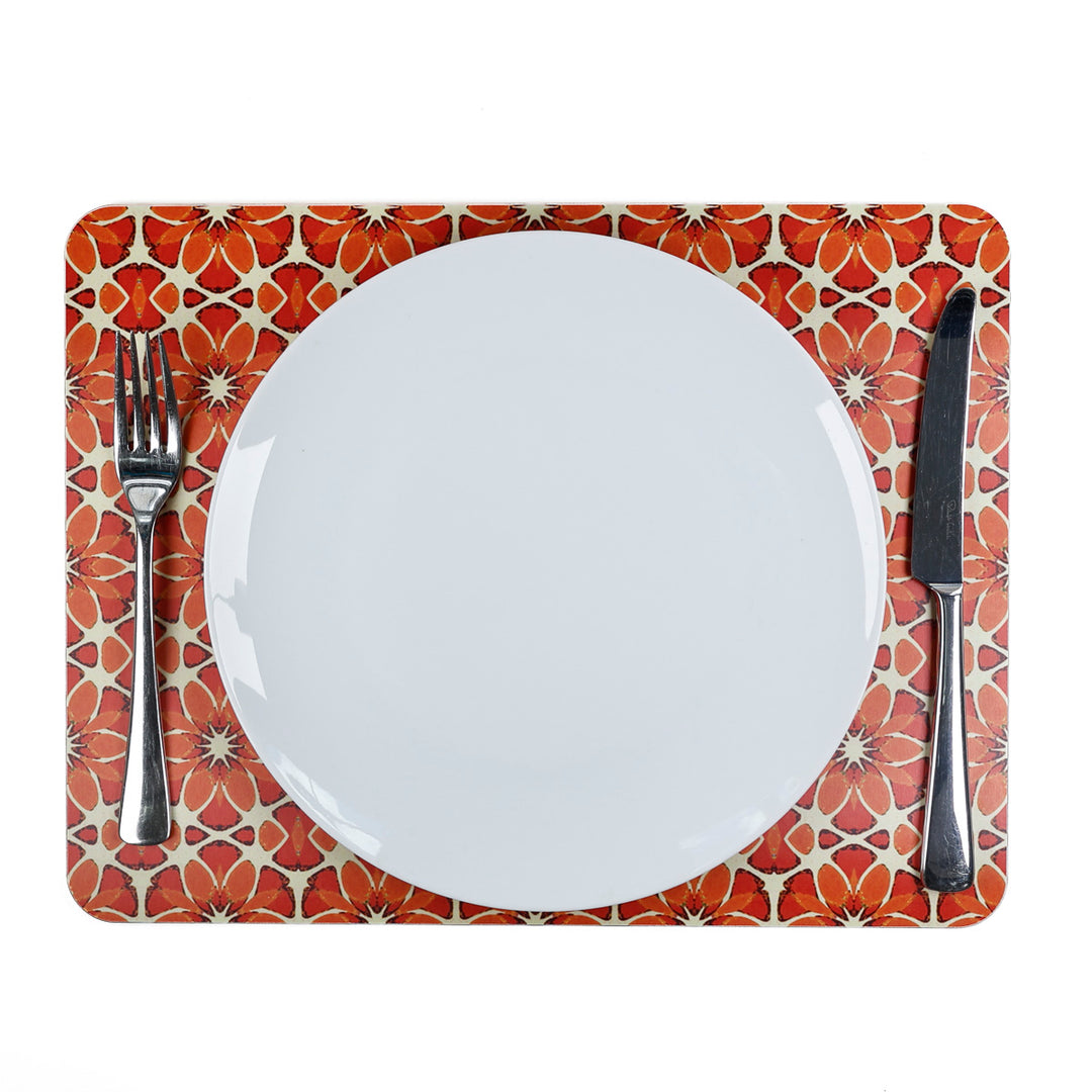 Moroccan Flower - XL Table Mat - Orange Apricot