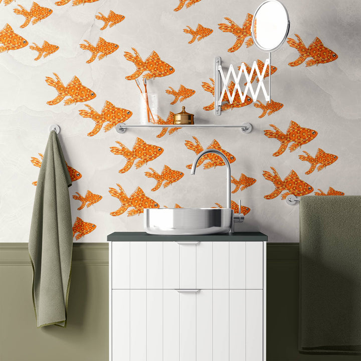 Goldfish tile decals - red orange