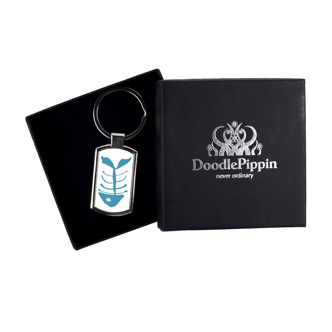 SALE - Teal Bonefish on White Keyring