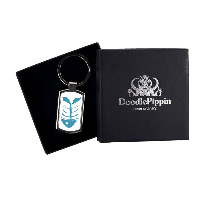 SALE - Teal Bonefish on White Keyring