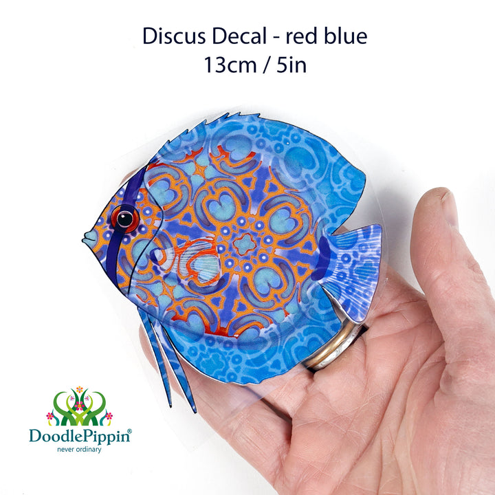 Discus fish tile decals - Blue / Red