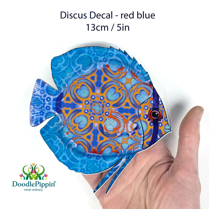 Discus fish tile decals - Blue / Red