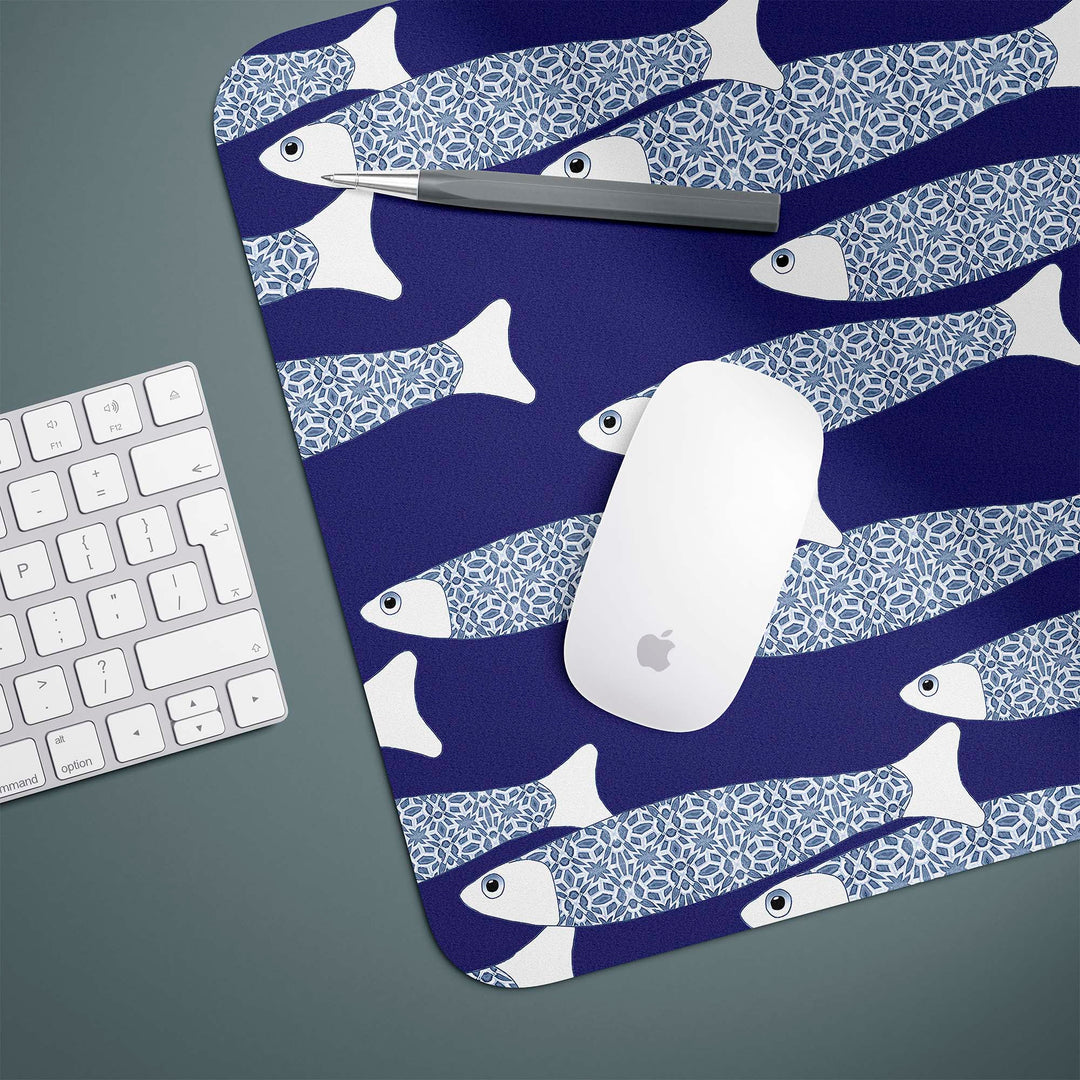 Ocean Shoal Mouse Mat / Gaming Mat - Dark Blue