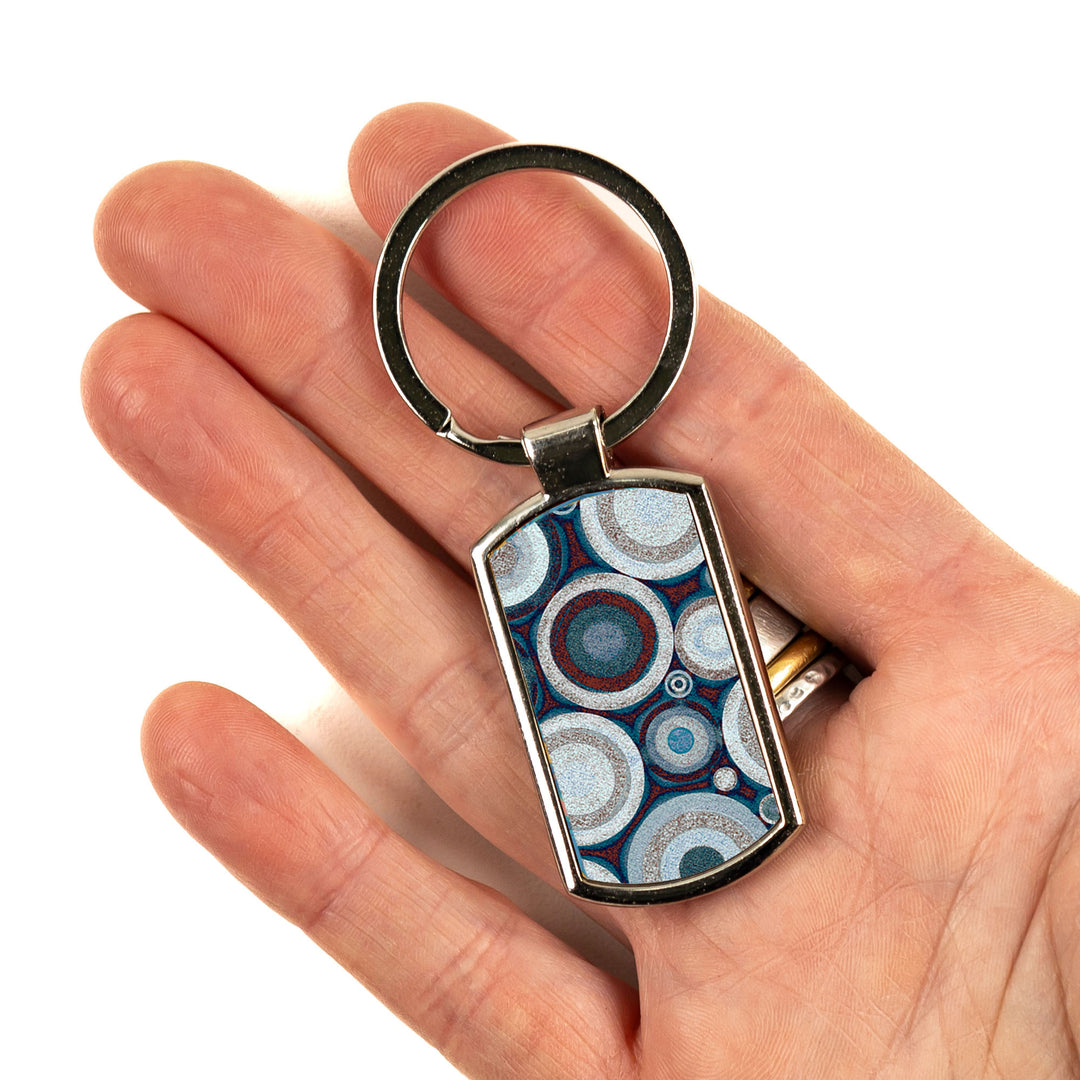 Small Black Circles Millefiori Keyring