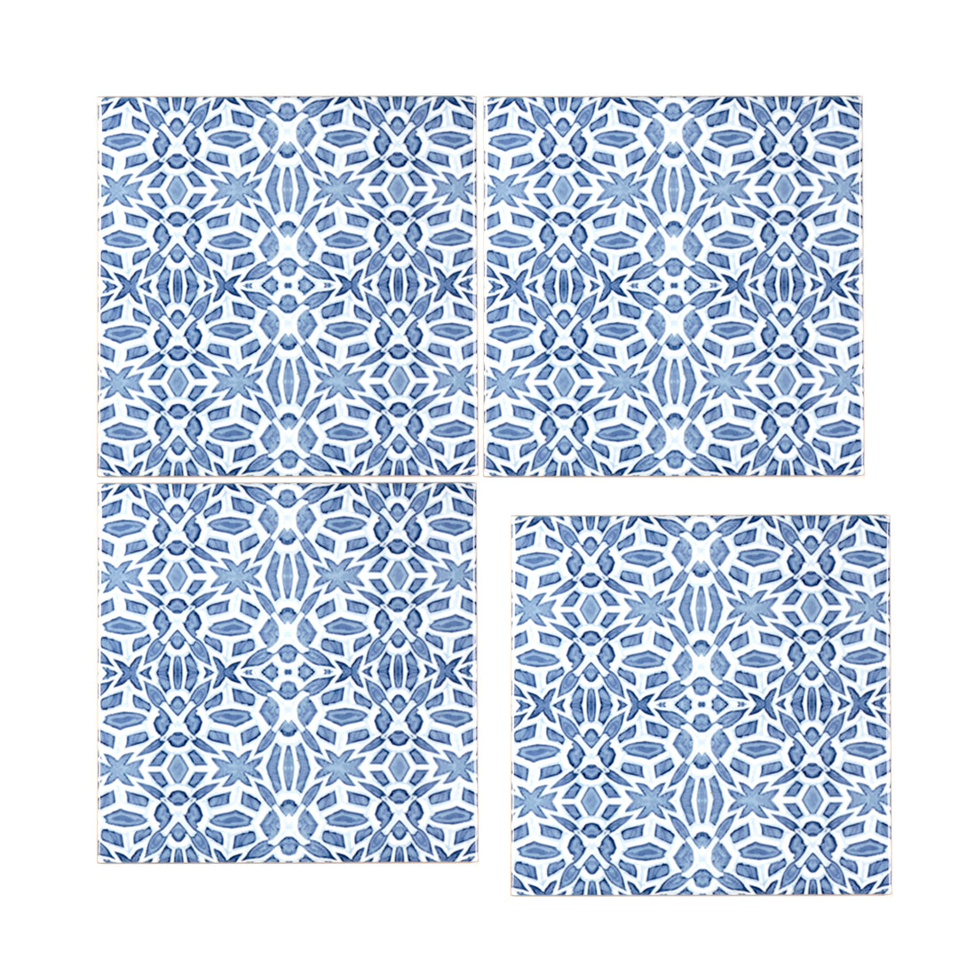 Moroccan Fountain tile - blue white Iznik tile