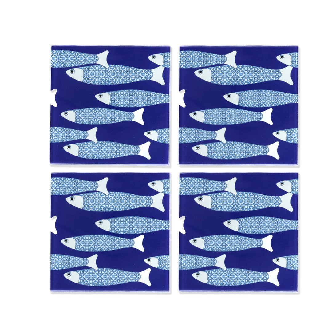 SALE Seconds : Ocean Shaoal Coaster Set - Navy Blue