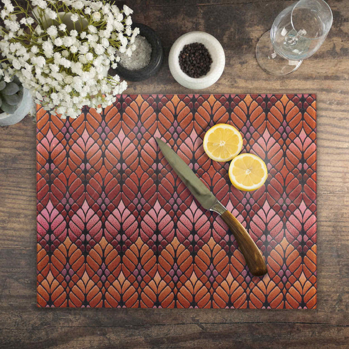 Interwoven Autumn Trees Chopping Board