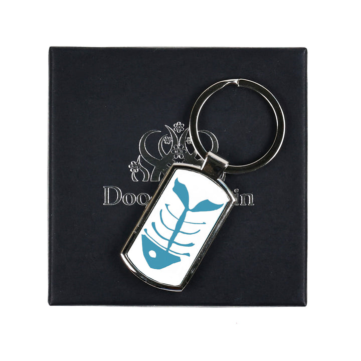 SALE - Teal Bonefish on White Keyring
