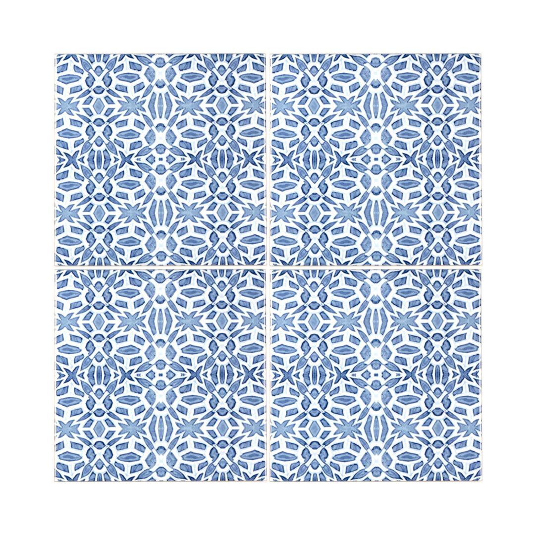 Moroccan Fountain tile - blue white Iznik tile