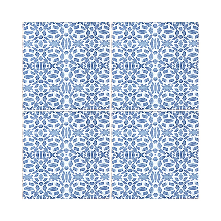 Moroccan Fountain tile - blue white Iznik tile