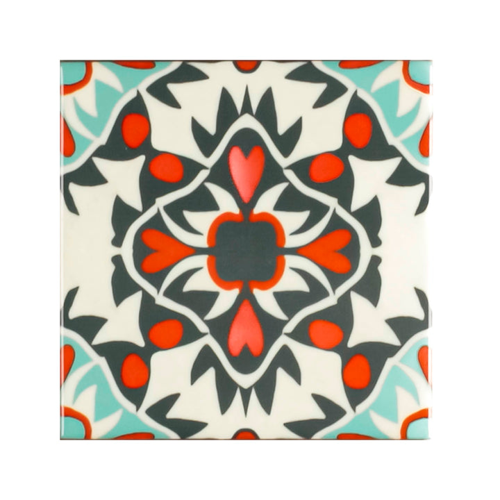 Aztec Blue Grey Orange Tiles
