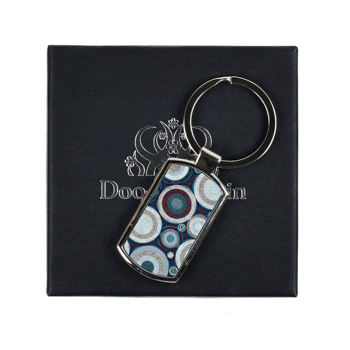 Small Black Circles Millefiori Keyring